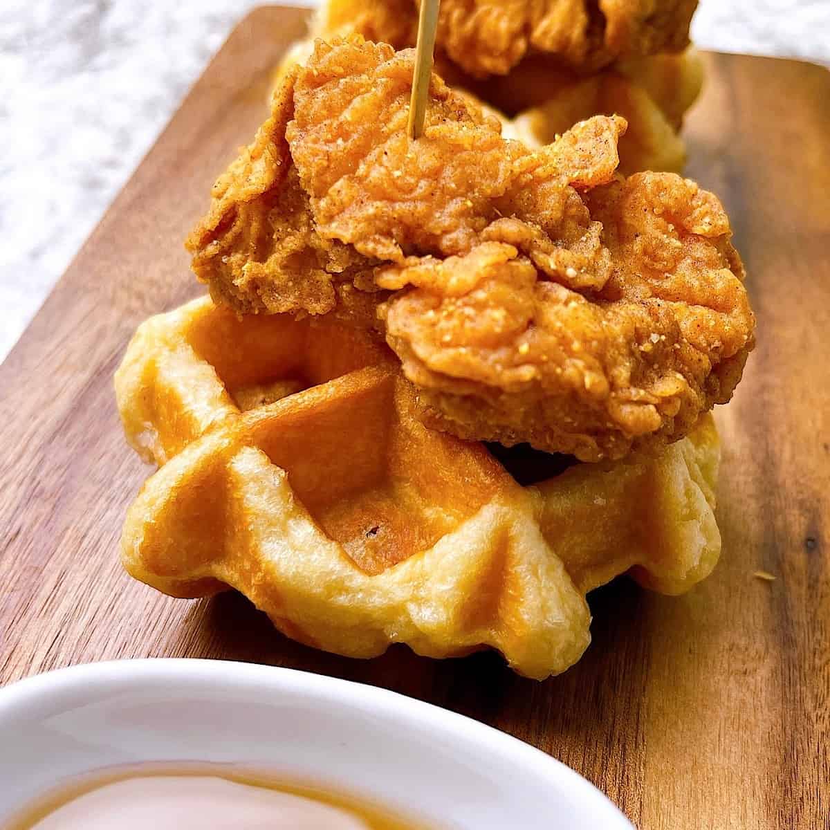 Chicken n Waffle Sliders close up