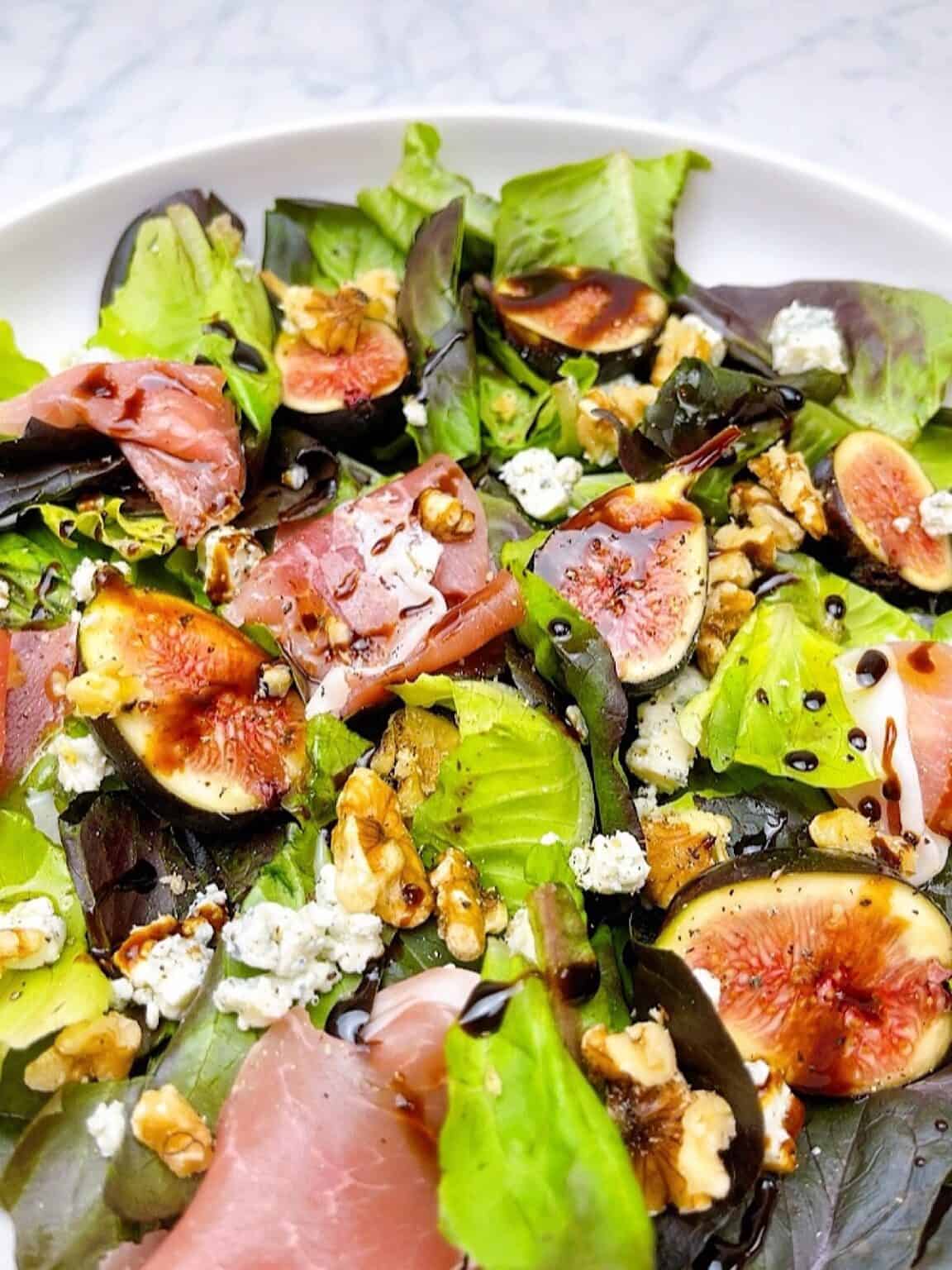 Fig and Prosciutto Salad with Cheese and Balsamic Powell