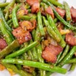 Bacon and Green Beans on a plate.