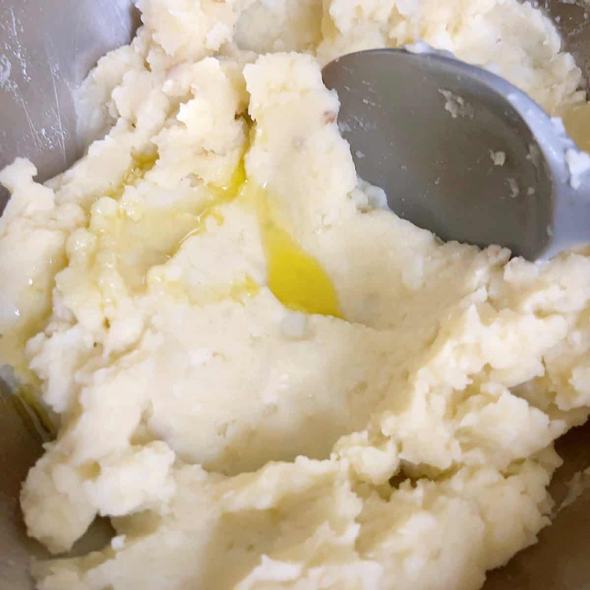 Traditional Skordalia Greek Potato Dip Recipe with Garlic Process 4 mixed