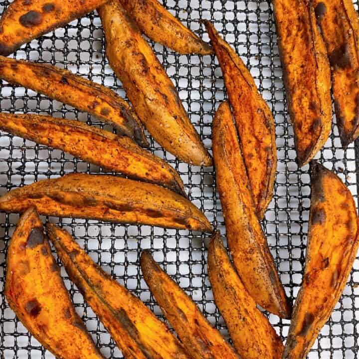 air fryer sweet potato wedges cooked