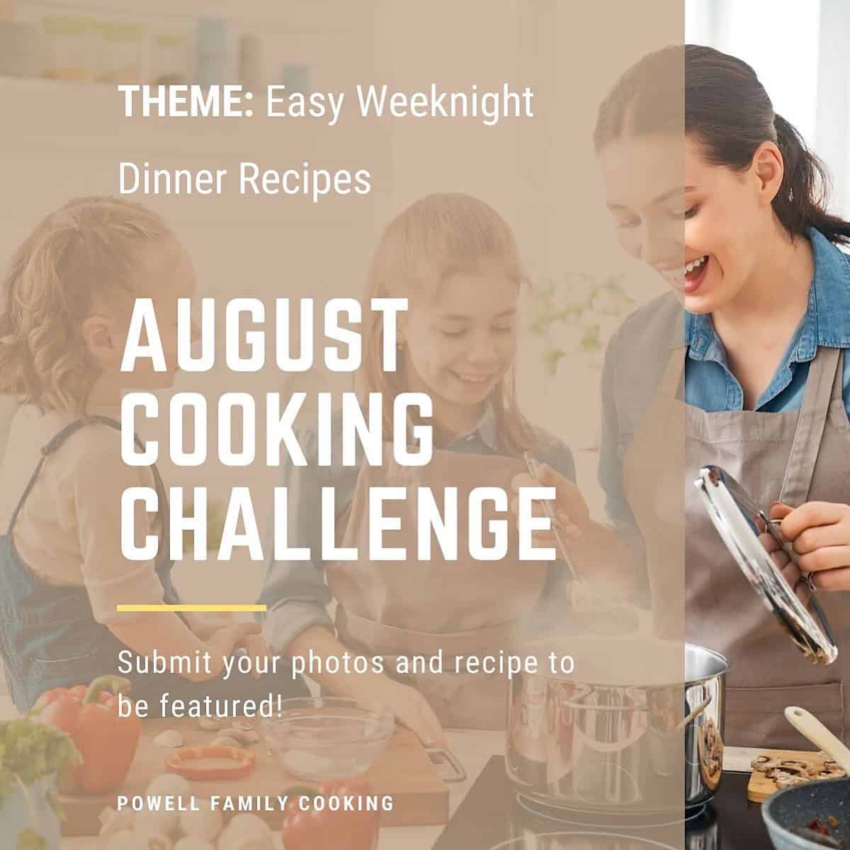 August cooking challenge graphic feature image