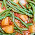 Fasolakia feature image close up stewing