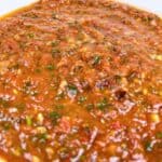 Fire roasted salsa in a bowl.