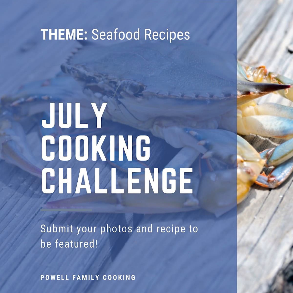 July cooking challenge graphic feature image