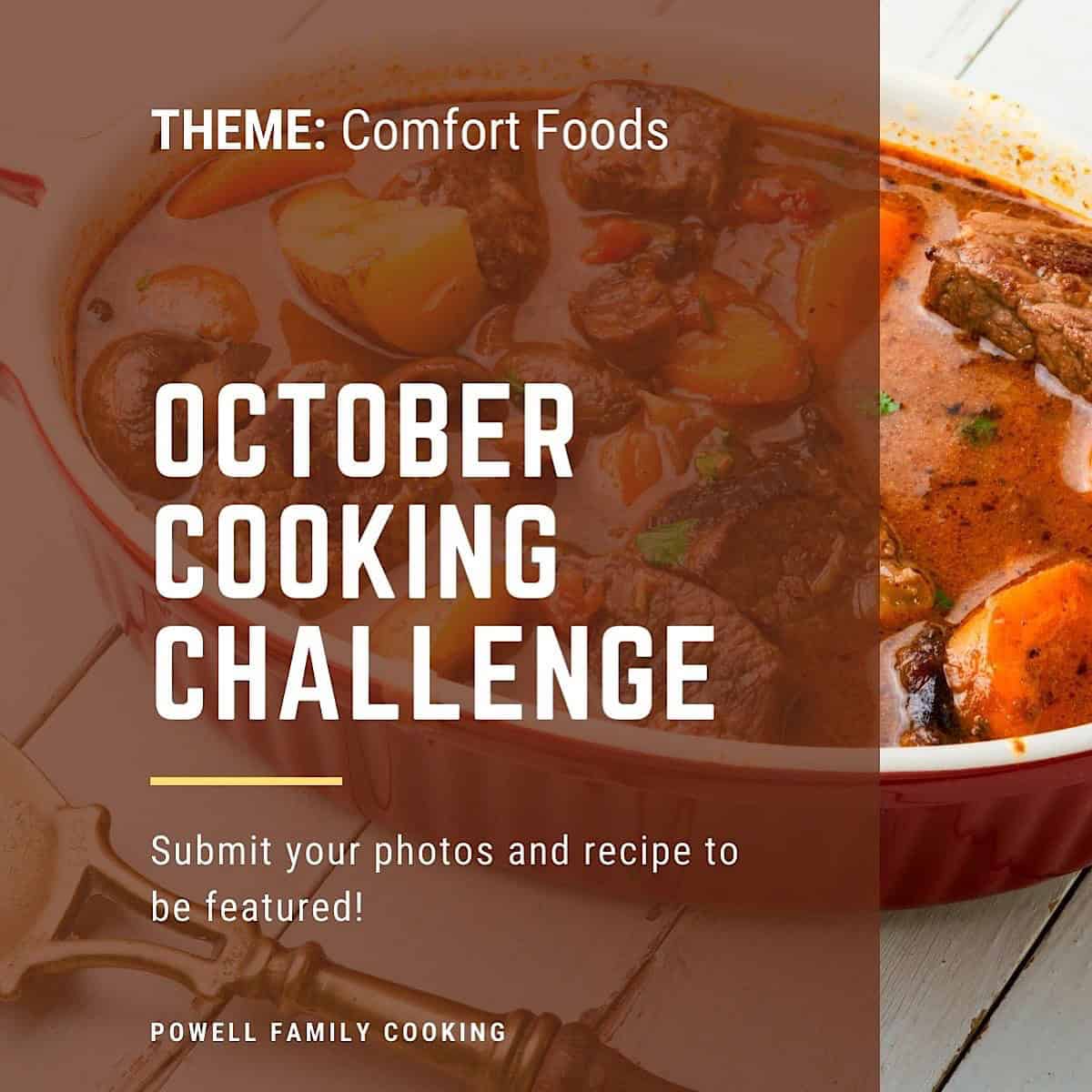 October cooking challenge graphic feature image