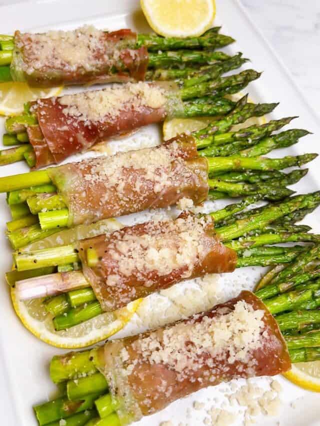 OvenBaked Prosciutto Wrapped Asparagus Bundles with Parmesan (Easy