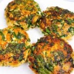 Spinach and feta turkey burgers easy greek recipe feature image close up of four patties cooked