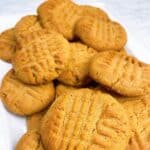 Old fashioned peanut butter cookies feature image close up