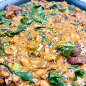 Easy instant pot black eyed peas with sausage and collard greens recipe feature image