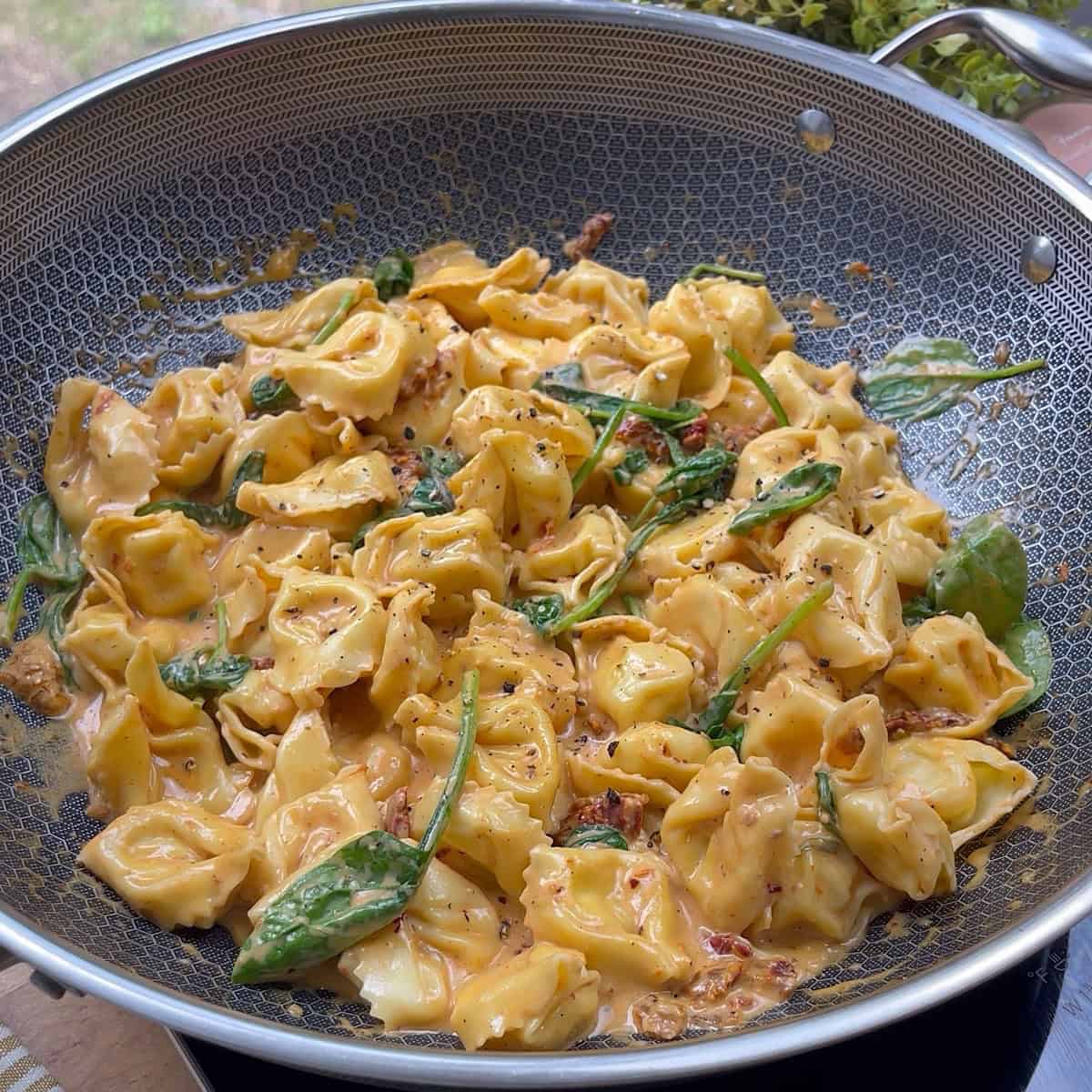 Marry me pasta prepared with garnish and ready to serve.