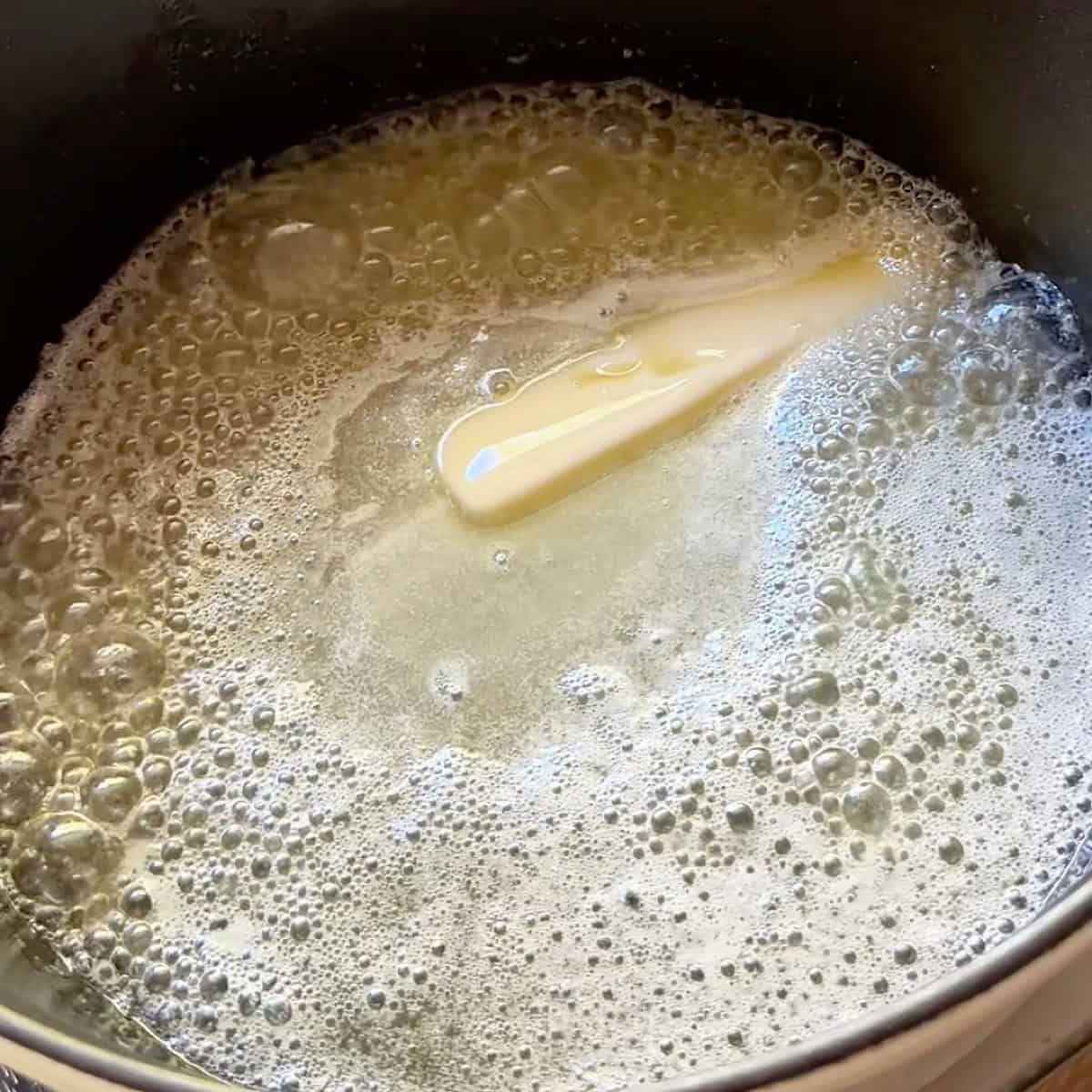 Melting butter in a dutch oven.