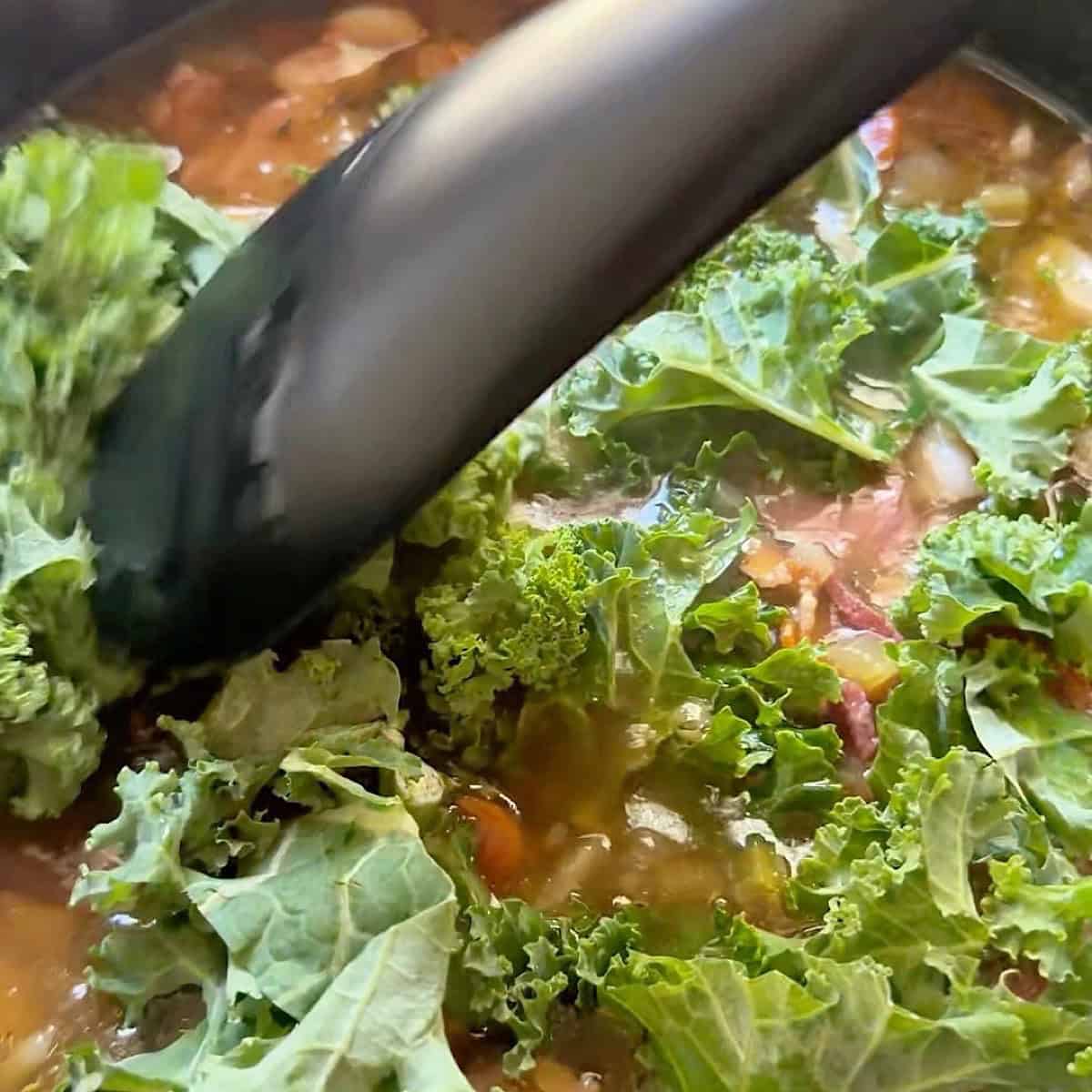 Finishing with kale.