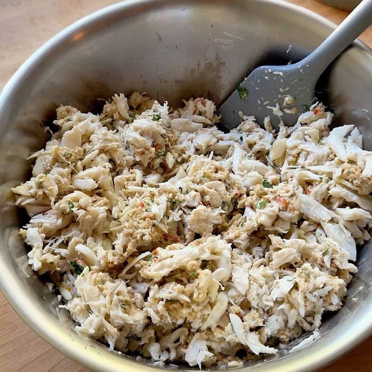 Jumbo lump crab folded into the base.