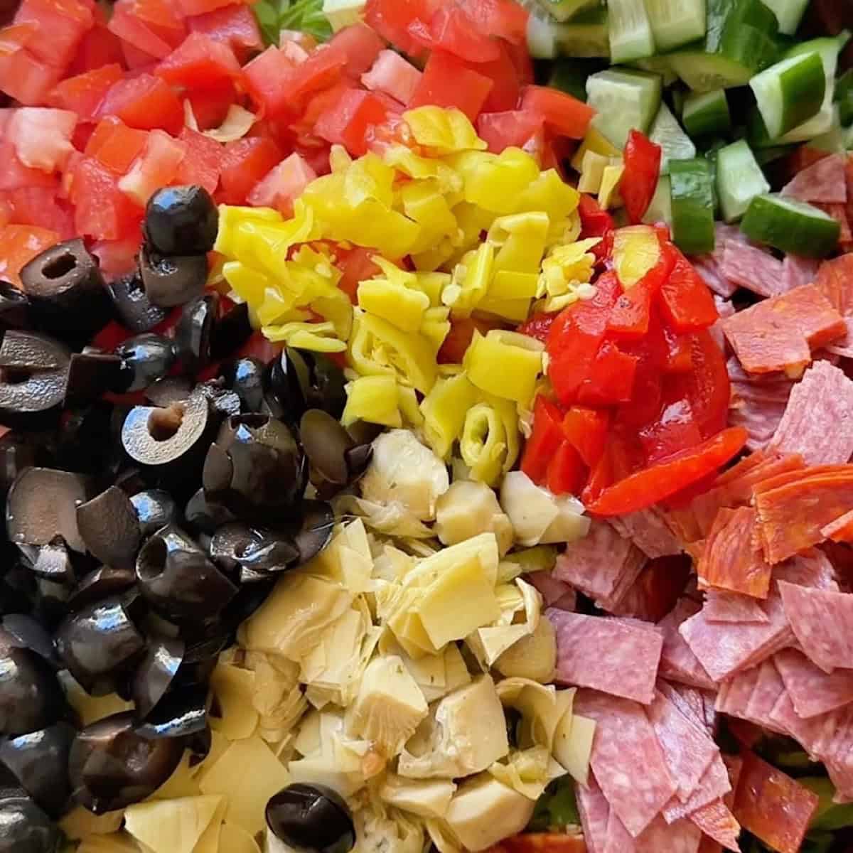 Adding the chopped vegetables and other ingredients.