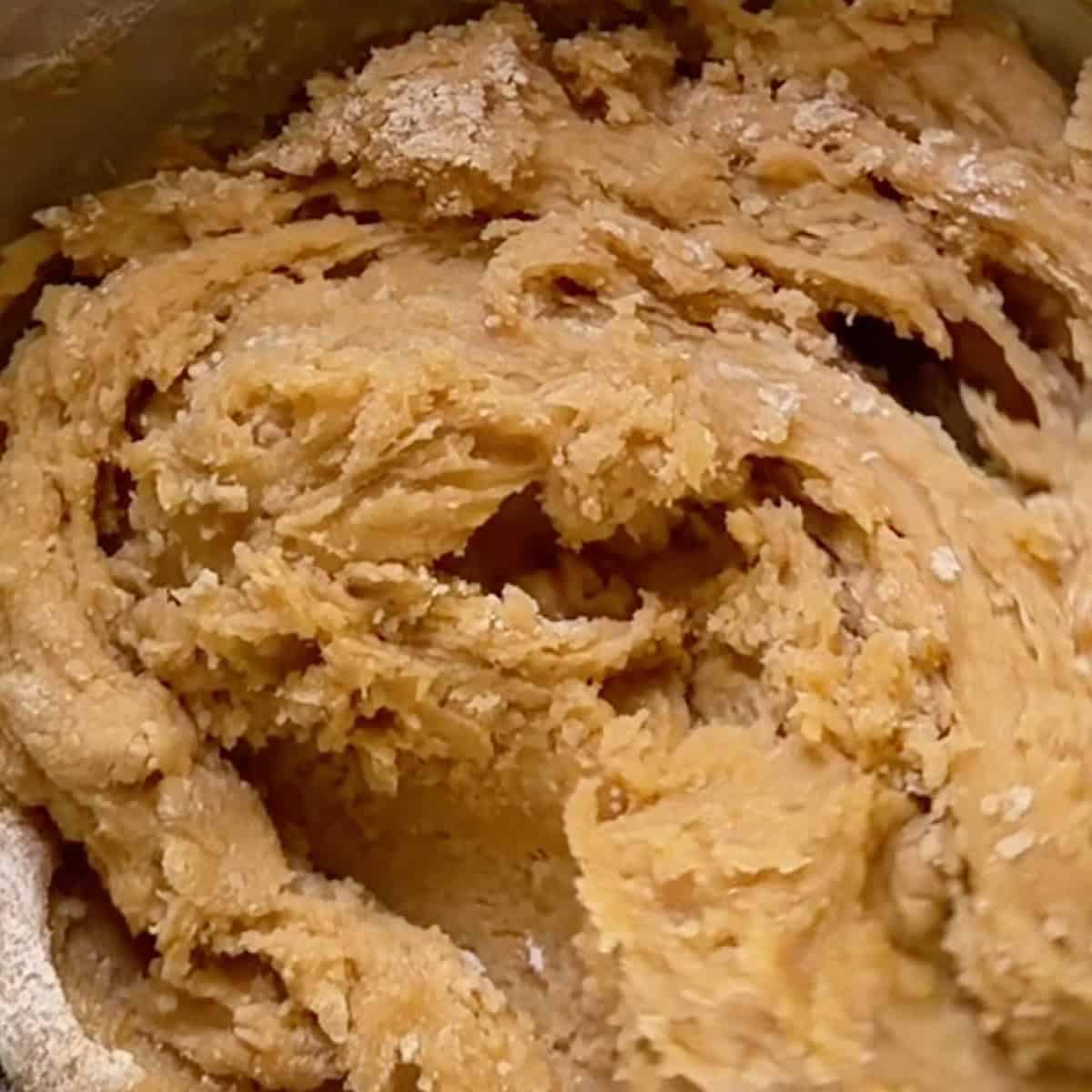 Mixing the butter pecan blondie batter.